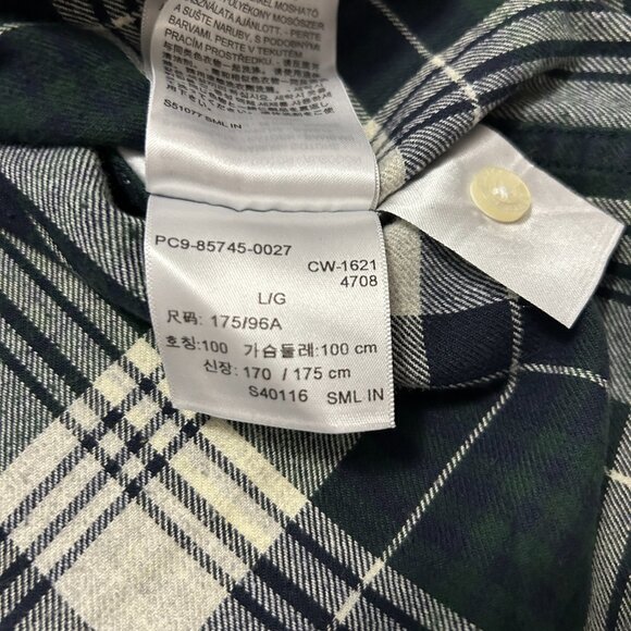 Vtg Levis Shirt Mens L Black Gray Plaid Western Pearl Snap Flannel Standard Fit - Picture 12 of 12